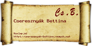 Cseresznyák Bettina névjegykártya