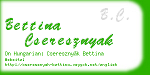 bettina cseresznyak business card